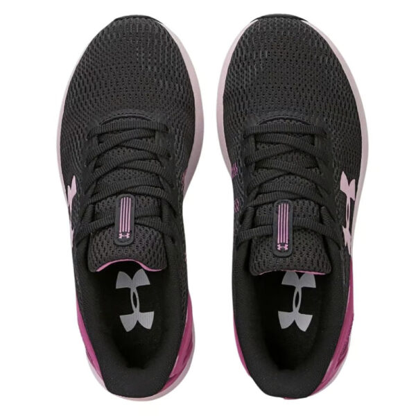 Tênis under armour charged prompt se corrida preto e rosa