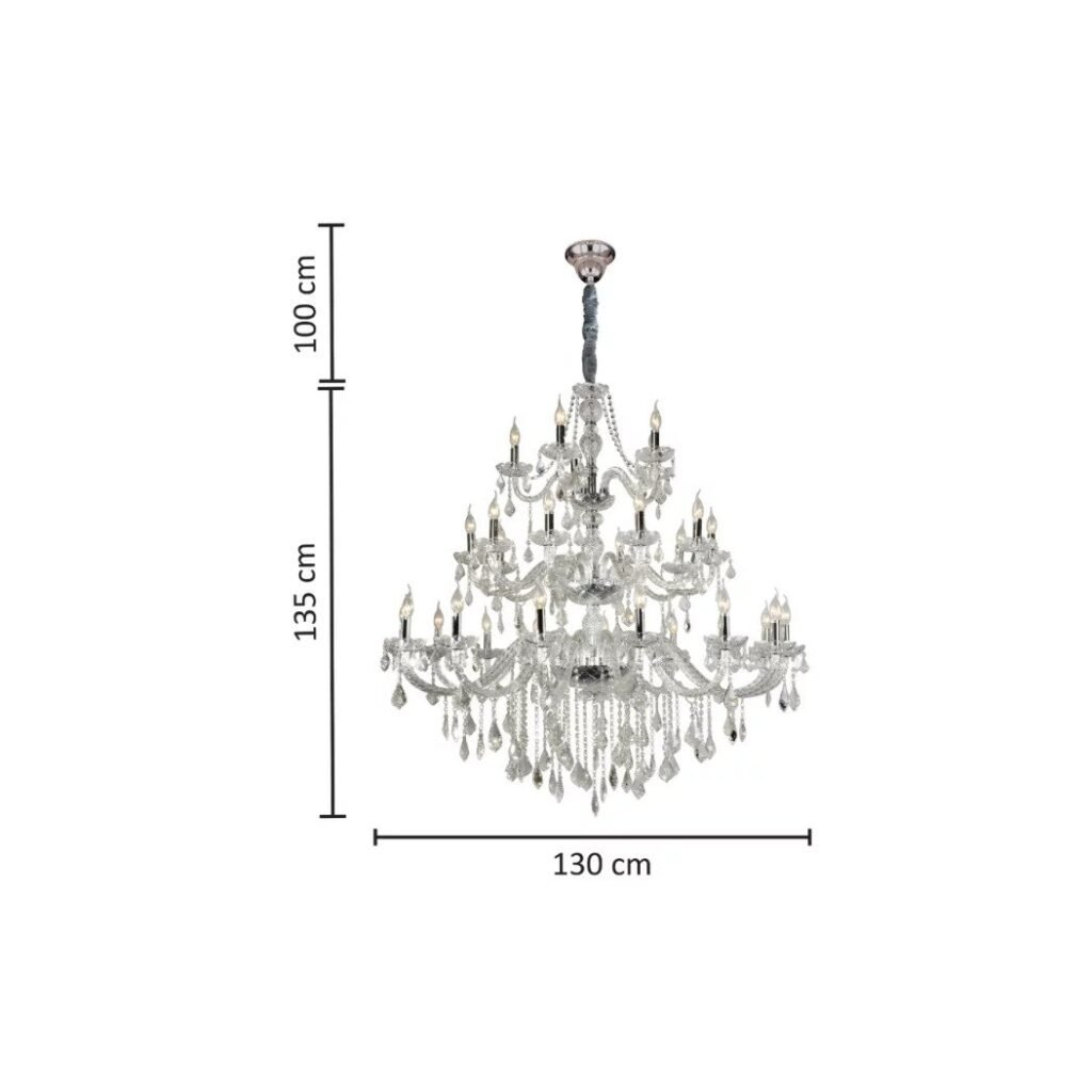 LUSTRE MARIA THEREZA METAL, CRISTAL E VIDRO CHAMPANHE • Exoticus
