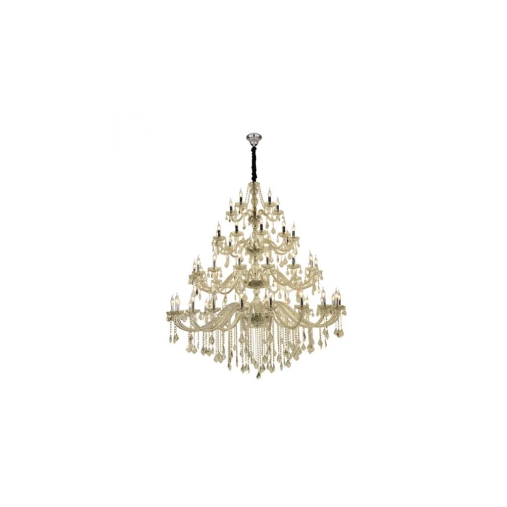 LUSTRE MARIA THEREZA METAL, CRISTAL E VIDRO DOURADO CHAMPANHE • Exoticus